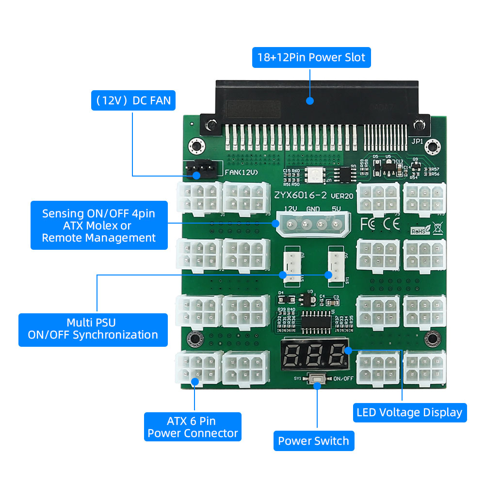 Breakout Board Dell 750W 1100W - 2000W Atx Mining Power Supply 评论和价格
