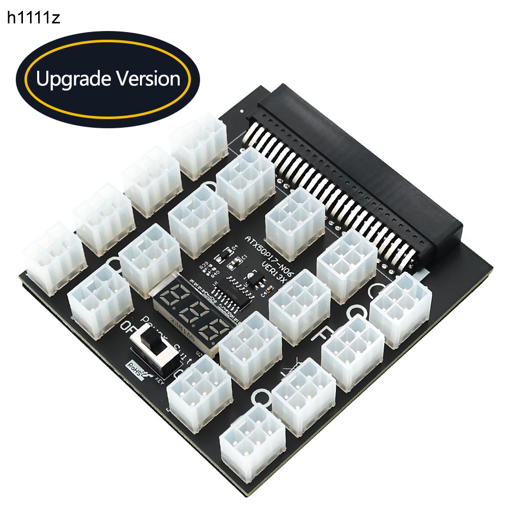 PCI-E 12V 50Pin to ATX 17 x 6P - 2400W Server Psu Breakout Board 评论和价格
