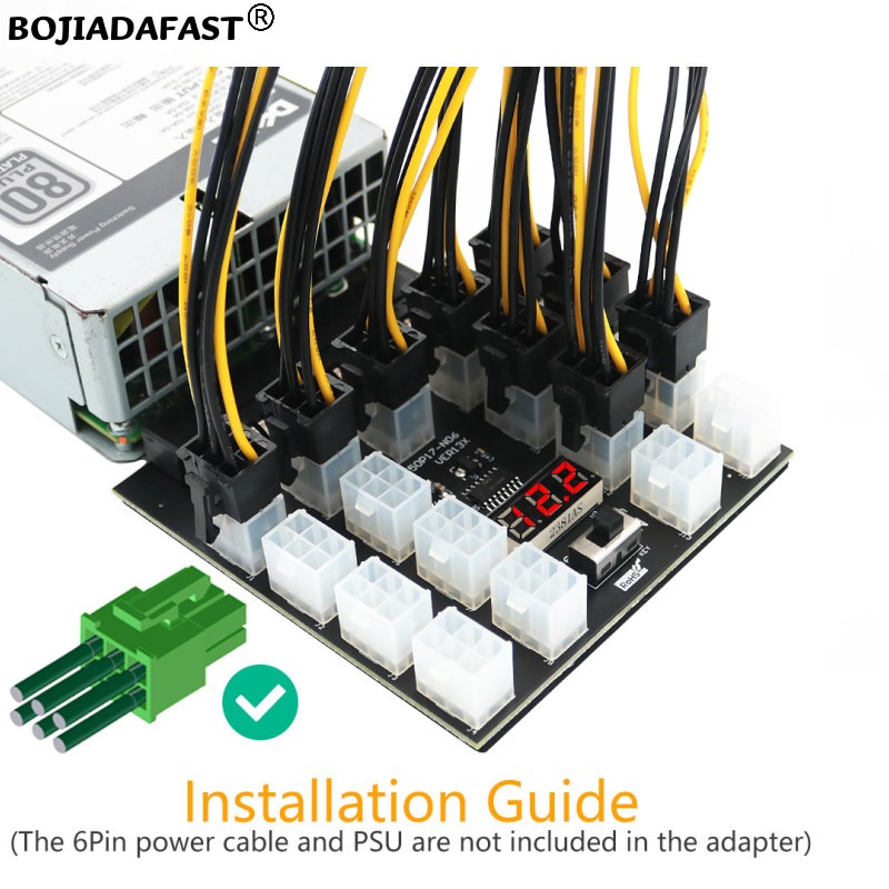 17 Ports PCIe 6Pin Connector S - 2400W Server Psu Breakout Board 评论和价格