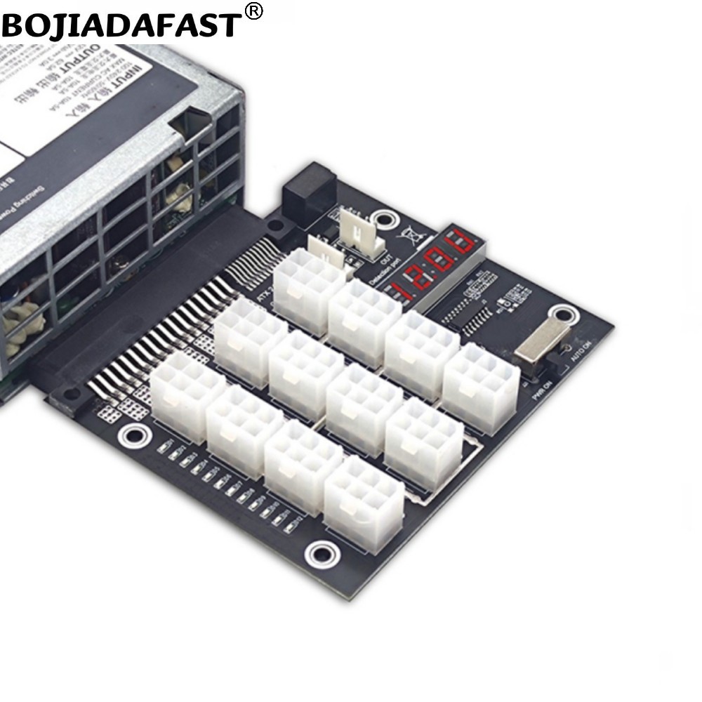 12 Ports PCIe 6Pin Connector B - 2400W Server Psu Breakout Board 评论和价格