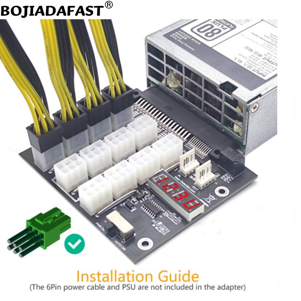 12 * PCI-E 6Pin Connector Brea - 2400W Server Psu Breakout Board 评论和价格