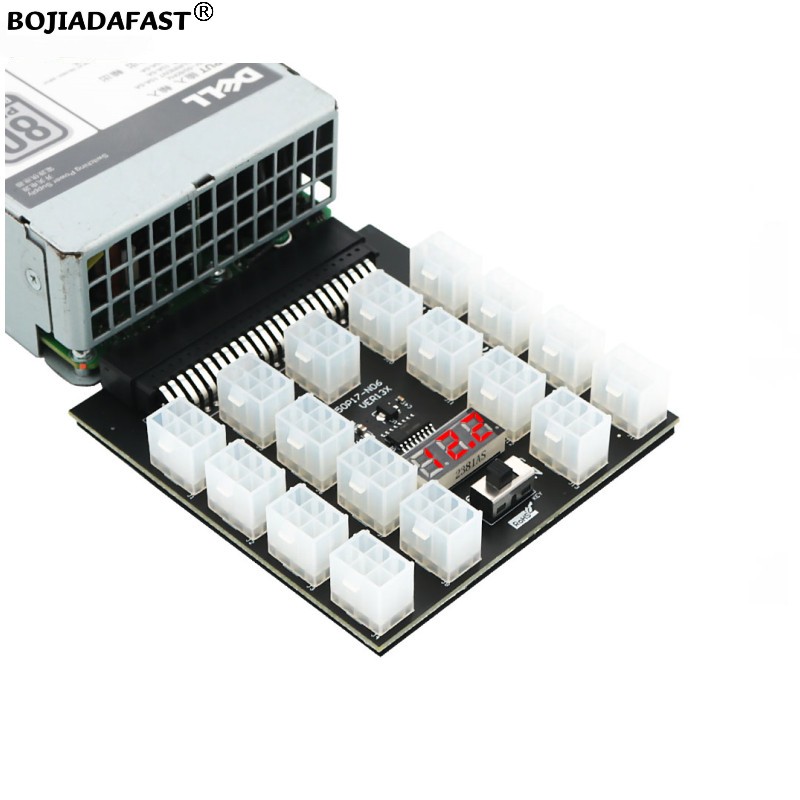 17 Ports PCI-E 6Pin Connector  - 2400W Server Psu Breakout Board 评论和价格